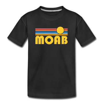 Moab, Utah Youth T-Shirt - Retro Sunrise Youth Moab Tee - black