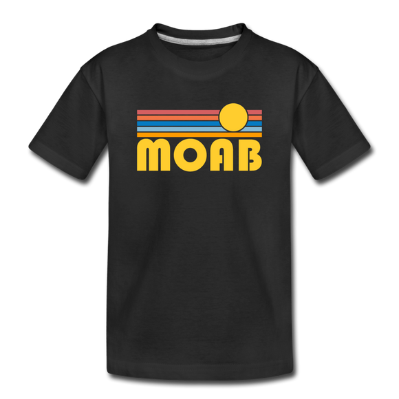 Moab, Utah Youth T-Shirt - Retro Sunrise Youth Moab Tee - black