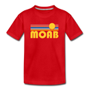 Moab, Utah Youth T-Shirt - Retro Sunrise Youth Moab Tee - red