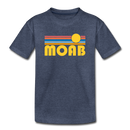 Moab, Utah Youth T-Shirt - Retro Sunrise Youth Moab Tee - heather blue