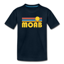 Moab, Utah Youth T-Shirt - Retro Sunrise Youth Moab Tee - deep navy