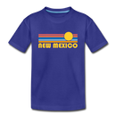 New Mexico Youth T-Shirt - Retro Sunrise Youth New Mexico Tee - royal blue