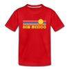 New Mexico Youth T-Shirt - Retro Sunrise Youth New Mexico Tee - red