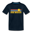 New Mexico Youth T-Shirt - Retro Sunrise Youth New Mexico Tee - deep navy