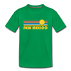 New Mexico Youth T-Shirt - Retro Sunrise Youth New Mexico Tee - kelly green