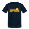 North Carolina Youth T-Shirt - Retro Sunrise Youth North Carolina Tee - deep navy