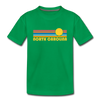 North Carolina Youth T-Shirt - Retro Sunrise Youth North Carolina Tee - kelly green