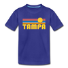 Tampa, Florida Youth T-Shirt - Retro Sunrise Youth Tampa Tee - royal blue