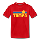 Tampa, Florida Youth T-Shirt - Retro Sunrise Youth Tampa Tee - red