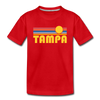 Tampa, Florida Youth T-Shirt - Retro Sunrise Youth Tampa Tee - red