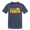 Tampa, Florida Youth T-Shirt - Retro Sunrise Youth Tampa Tee - heather blue