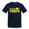 Tampa, Florida Youth T-Shirt - Retro Sunrise Youth Tampa Tee - deep navy