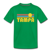 Tampa, Florida Youth T-Shirt - Retro Sunrise Youth Tampa Tee - kelly green