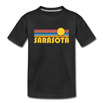 Sarasota, Florida Youth T-Shirt - Retro Sunrise Youth Sarasota Tee - black