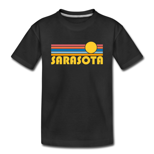 Sarasota, Florida Youth T-Shirt - Retro Sunrise Youth Sarasota Tee - black