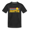 Seattle, Washington Youth T-Shirt - Retro Sunrise Youth Seattle Tee - black