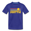 Seattle, Washington Youth T-Shirt - Retro Sunrise Youth Seattle Tee - royal blue
