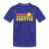 Seattle, Washington Youth T-Shirt - Retro Sunrise Youth Seattle Tee - royal blue