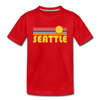 Seattle, Washington Youth T-Shirt - Retro Sunrise Youth Seattle Tee - red