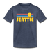 Seattle, Washington Youth T-Shirt - Retro Sunrise Youth Seattle Tee - heather blue