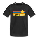 Telluride, Colorado Youth T-Shirt - Retro Sunrise Youth Telluride Tee - black