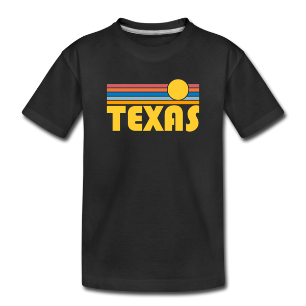 Texas Youth T-Shirt - Retro Sunrise Youth Texas Tee - black