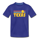 Texas Youth T-Shirt - Retro Sunrise Youth Texas Tee - royal blue