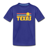 Texas Youth T-Shirt - Retro Sunrise Youth Texas Tee - royal blue