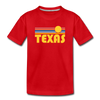Texas Youth T-Shirt - Retro Sunrise Youth Texas Tee - red