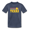Texas Youth T-Shirt - Retro Sunrise Youth Texas Tee - heather blue