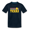 Texas Youth T-Shirt - Retro Sunrise Youth Texas Tee - deep navy