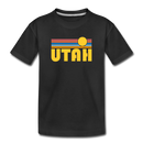 Utah Youth T-Shirt - Retro Sunrise Youth Utah Tee - black