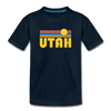 Utah Youth T-Shirt - Retro Sunrise Youth Utah Tee - deep navy