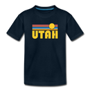 Utah Youth T-Shirt - Retro Sunrise Youth Utah Tee - deep navy