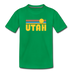 Utah Youth T-Shirt - Retro Sunrise Youth Utah Tee - kelly green