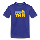 Vail, Colorado Youth T-Shirt - Retro Sunrise Youth Vail Tee - royal blue