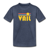 Vail, Colorado Youth T-Shirt - Retro Sunrise Youth Vail Tee - heather blue