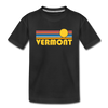 Vermont Youth T-Shirt - Retro Sunrise Youth Vermont Tee - black