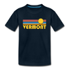 Vermont Youth T-Shirt - Retro Sunrise Youth Vermont Tee - deep navy