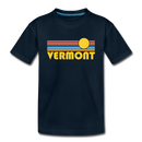 Vermont Youth T-Shirt - Retro Sunrise Youth Vermont Tee - deep navy