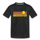 Washington Youth T-Shirt - Retro Sunrise Youth Washington Tee - black