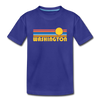 Washington Youth T-Shirt - Retro Sunrise Youth Washington Tee - royal blue