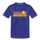 Washington Youth T-Shirt - Retro Sunrise Youth Washington Tee - royal blue