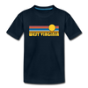 West Virginia Youth T-Shirt - Retro Sunrise Youth West Virginia Tee - deep navy