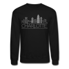 Charlotte, North Carolina Sweatshirt - Skyline Charlotte Crewneck Sweatshirt - black