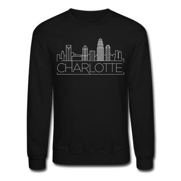 Charlotte, North Carolina Sweatshirt - Skyline Charlotte Crewneck Sweatshirt - black
