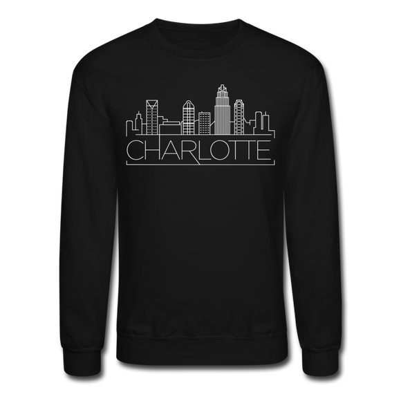 Charlotte, North Carolina Sweatshirt - Skyline Charlotte Crewneck Sweatshirt - black