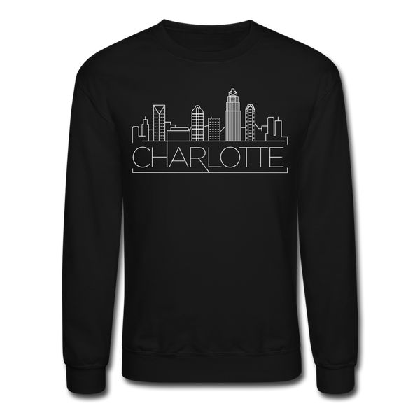 Charlotte, North Carolina Sweatshirt - Skyline Charlotte Crewneck Sweatshirt - black