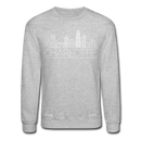 Charlotte, North Carolina Sweatshirt - Skyline Charlotte Crewneck Sweatshirt - heather gray