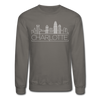 Charlotte, North Carolina Sweatshirt - Skyline Charlotte Crewneck Sweatshirt - asphalt gray